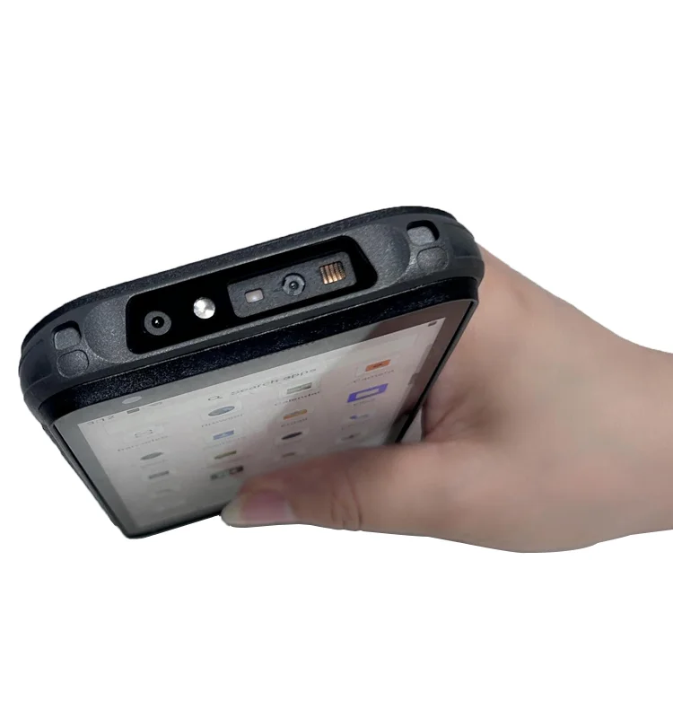 Top edge of a barcode terminal held in the operator's hand