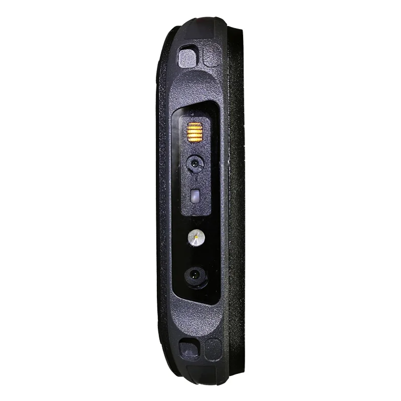 Top edge of the handheld terminal showing the enclosure and component openings