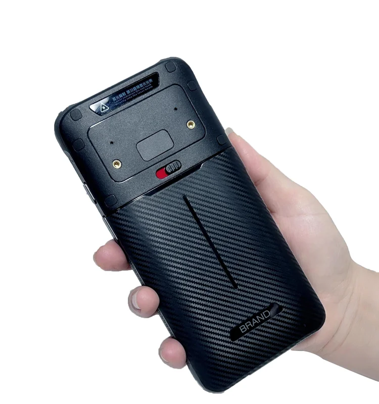 Rear housing of a handheld terminal held in an operator's hand