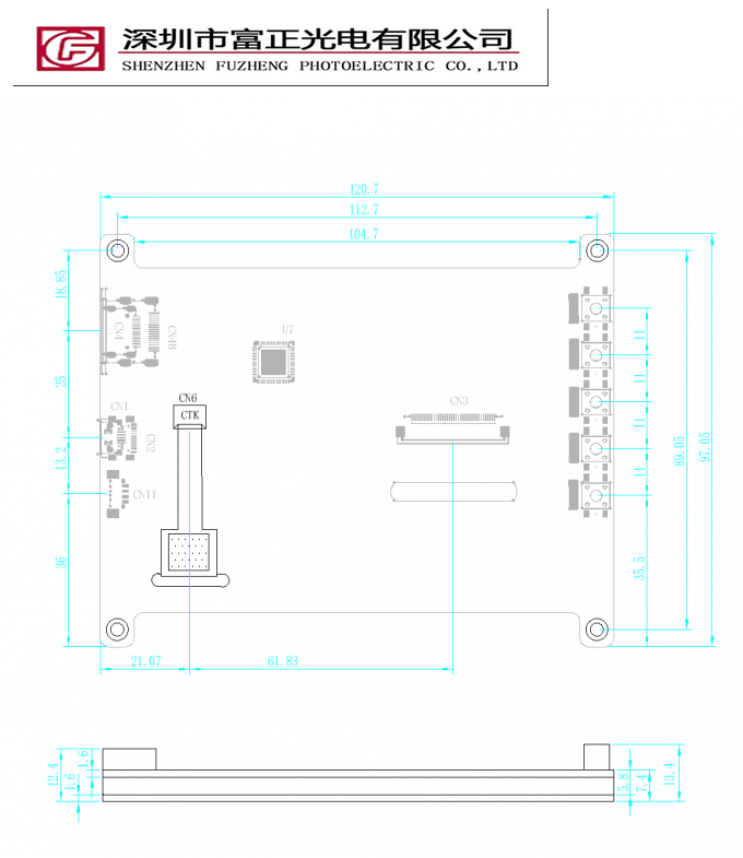 RTD2281-V1.1K mechanical outline drawing