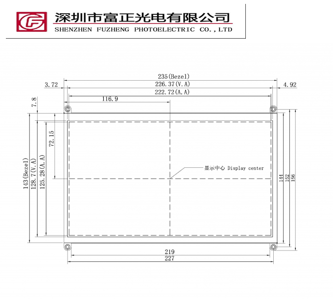 RTD2281-V1.0S mechanical outline drawing