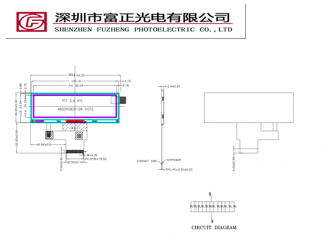 ZHD39001C30-V1 mechanical outline drawing