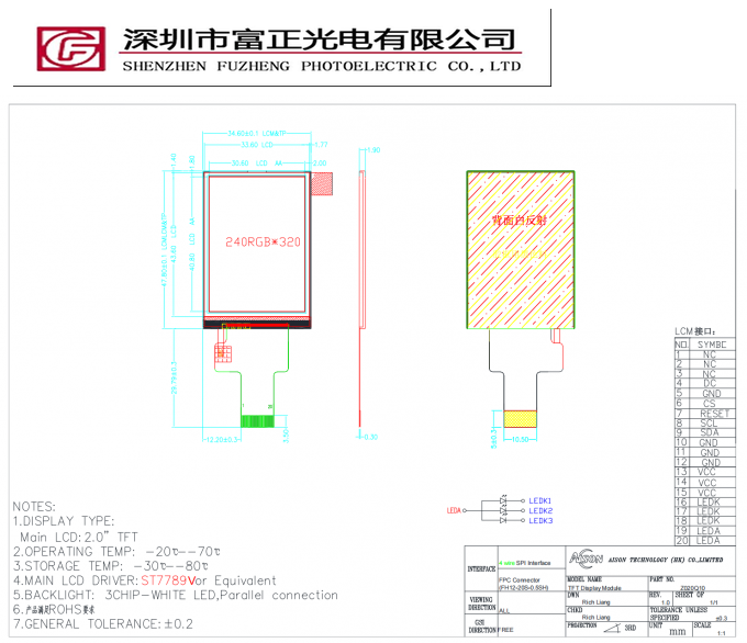 Z020Q10 mechanical outline drawing
