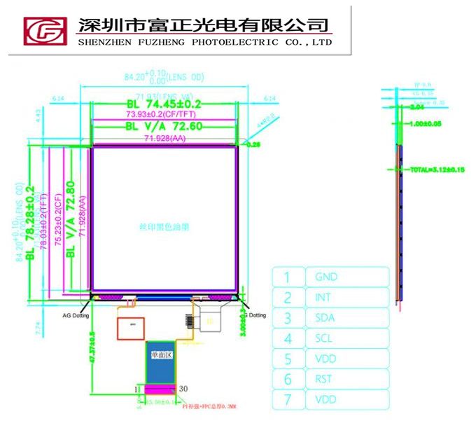 Z0395003C30 mechanical outline drawing