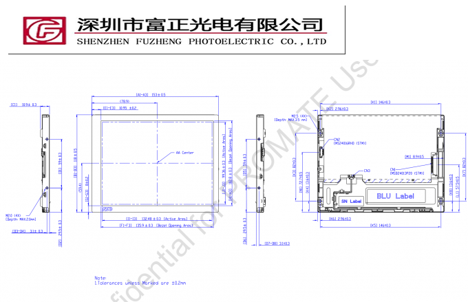 G065VN01 V221 mechanical outline drawing
