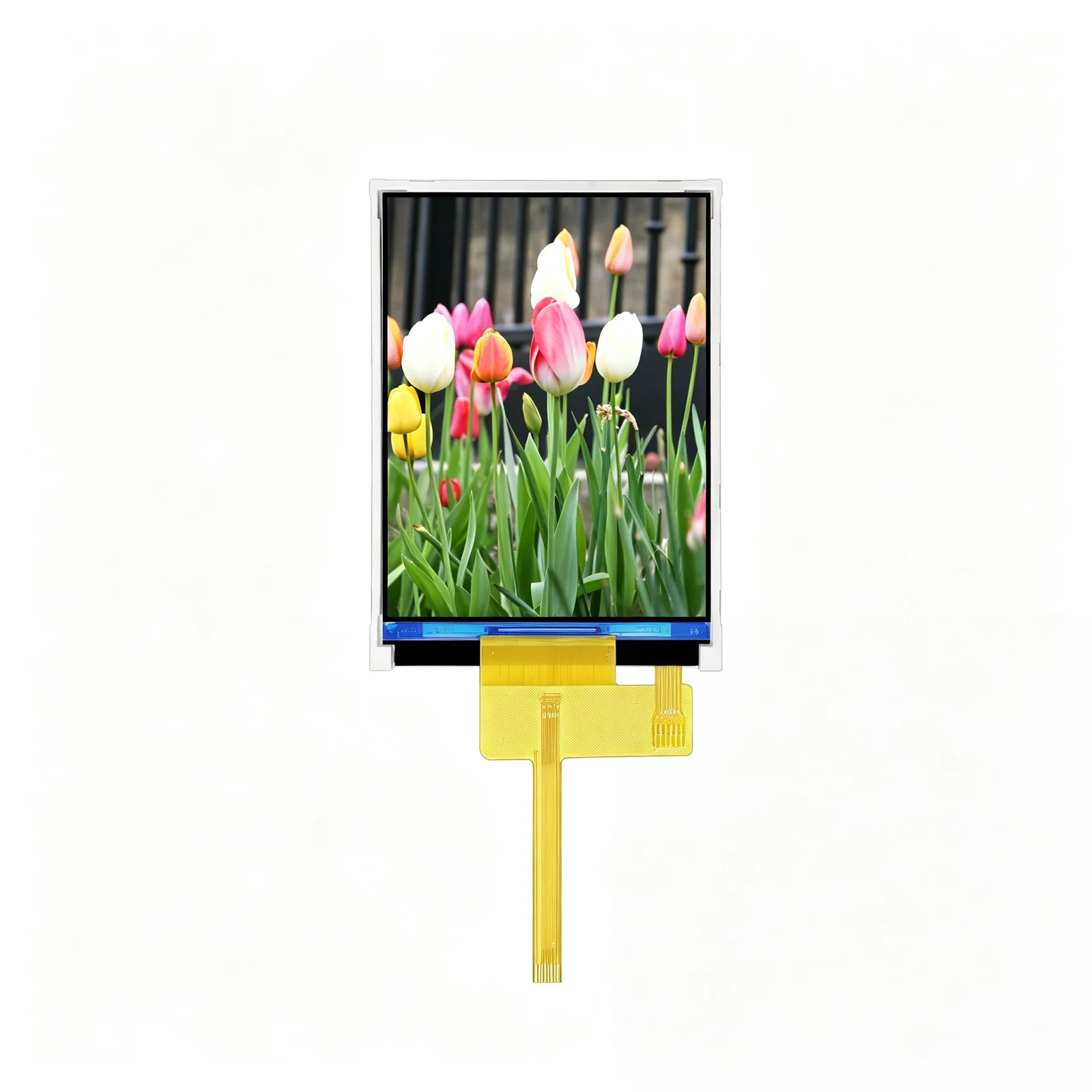FZ320-240320 base TFT-LCD front view with metal frame and display FPC tail