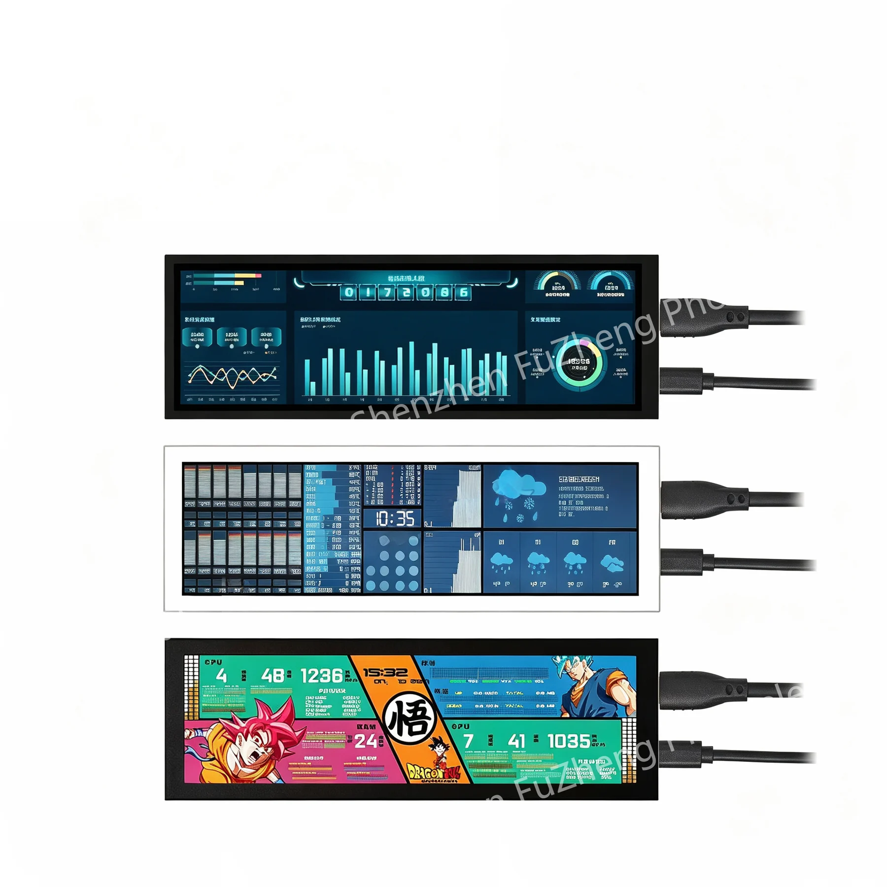 Three supplied FZ784-4001280 display-interface examples